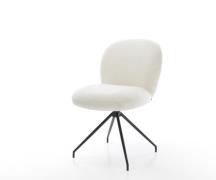 DELIFE Eetkamerstoel Nube-Flex bouclé zacht beige kruisframe conisch z...