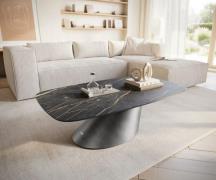 DELIFE Salontafel Edge Boot 120x70 cm keramiek Laminam® Noir Desir bru...