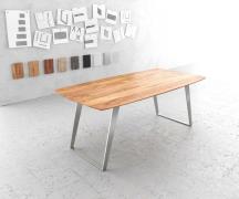 DELIFE Eettafel Edge Boot 200x100 acacia natuur edelstaal schuin Zwits...
