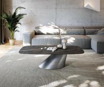 DELIFE Salontafel Edge Boot 140x80 cm keramiek Laminam® Noir Desir bru...