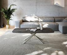 DELIFE Salontafel Edge Boot 140x80 cm keramiek Laminam® Noir Desir bru...