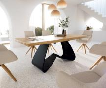 DELIFE Eetkamertafel Edge 200x100 eiken natuurW-frame metaal zwart Liv...