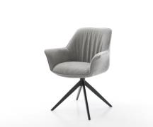 DELIFE Draaistoel Keila-Flex met armleuning zachte stof met structuur ...