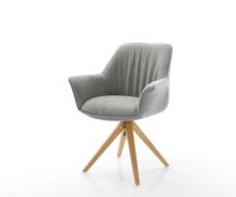 DELIFE Draaistoel Keila-Flex met armleuning zachte stof met structuur ...