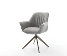 DELIFE Draaistoel Keila-Flex met armleuning zachte stof met structuur ...