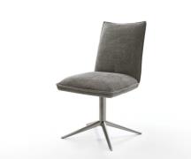 DELIFE Draaistoel Lelio-Flex bouclé zacht mud kruispoot grafiet 360° d...