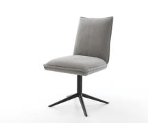 DELIFE Draaistoel Lelio-Flex zachte stof met structuur grijs kruispoot...