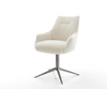 DELIFE Draaistoel Alja-Flex met armleuning teddy beige kruispoot grafi...