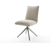 DELIFE Draaistoel Lelio-Flex geweven stof beige kruisframe breed grafi...