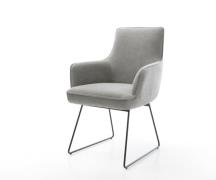 DELIFE Eetkamerstoel Heira-Flex met armleuning zachte stof met structu...