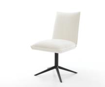 DELIFE Draaistoel Lelio-Flex bouclé zacht beige kruispoot zwart 360° d...