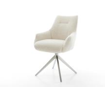 DELIFE Draaistoel Alja-Flex met armleuning teddy beige kruisframe bree...