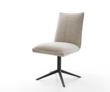 DELIFE Draaistoel Lelio-Flex geweven stof beige kruispoot zwart 360° d...