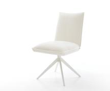 DELIFE Draaistoel Lelio-Flex bouclé zacht beige kruisframe breed wit 3...