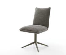 DELIFE Draaistoel Lelio-Flex bouclé zacht mud kruispoot afwerking met ...