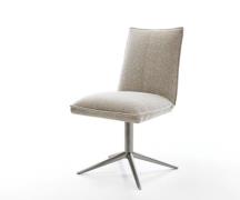 DELIFE Draaistoel Lelio-Flex geweven stof beige kruispoot grafiet 360°...