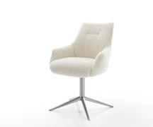 DELIFE Draaistoel Alja-Flex met armleuning teddy beige kruispoot roest...