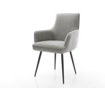 DELIFE Eetkamerstoel Heira-Flex met armleuning zachte stof met structu...