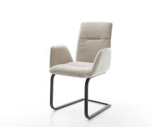 DELIFE Sledemodel Vinja-Flex geweven stof beige sledemodel vlak zwart