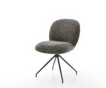 DELIFE Eetkamerstoel Nube-Flex bouclé zacht mud kruisframe conisch zwa...