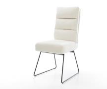 DELIFE Eetkamerstoel Pela-Flex bouclé zacht beige slipframe zwart pock...