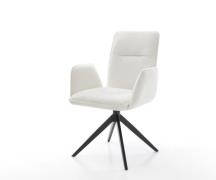 DELIFE Draaistoel Vinja-Flex bouclé zacht beige kruisframe breed zwart...