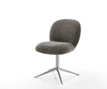 DELIFE Draaistoel Nube-Flex bouclé zacht mud kruispoot roestvrij staal...