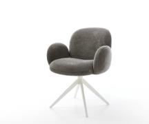 DELIFE Draaistoel Nube-Flex met armleuning bouclé zacht mud kruisframe...