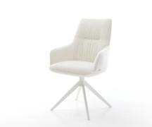 DELIFE Draaistoel Zelia-Flex met armleuning bouclé zacht beige kruisfr...