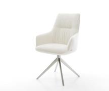 DELIFE Draaistoel Zelia-Flex met armleuning bouclé zacht beige kruisfr...