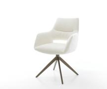 DELIFE Draaistoel Yago-Flex met armleuning bouclé zacht beige kruisfra...