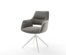 DELIFE Draaistoel Yago-Flex met armleuning bouclé zacht mud kruisframe...