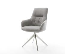 DELIFE Draaistoel Zelia-Flex met armleuning zachte stof met structuur ...