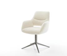 DELIFE Draaistoel Yago-Flex met armleuning teddy beige kruispoot grafi...