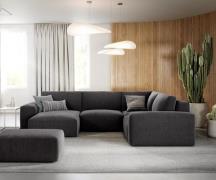 DELIFE Woonlandschap Lanzo 300x210 cm microvezel zwart met variabele r...