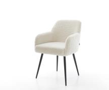 DELIFE Eetkamerstoel Greg-Flex teddy beige 4-poot conisch zwart pocket...