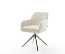 DELIFE Draaistoel Greg-Flex teddy beige kruisframe breed grafiet 360° ...