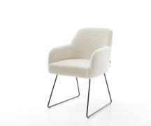 DELIFE Eetkamerstoel Greg-Flex teddy beige slipframe zwart pocketveer ...