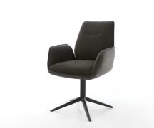 DELIFE Draaistoel Zoa-Flex materiaalmix zwart kruispoot zwart 360° dra...