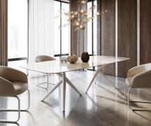 DELIFE Eetkamertafel Edge Boot 270x120 keramiek Iris FMG Onice Grigio ...