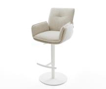 DELIFE Barstoel Nela-Flex Zachte Geweven stof Beige Draaivoet in hoogt...