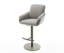 DELIFE Barstoel Luan-Flex Zachte stof met structuur Grijs Draaivoet in...