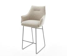 DELIFE Barstoel Alja-Flex Zachte Geweven stof Beige Sledeonderstel met...