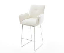 DELIFE Barstoel Nela-Flex Bouclé zacht Beige Sledeonderstel roestvrij ...