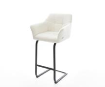 DELIFE Barstoel Yulo-Flex Bouclé zacht Beige Vrijkantelframe plat meta...