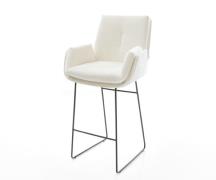 DELIFE Barstoel Clea-Flex Bouclé zacht Beige Sledeonderstel metaal zwa...