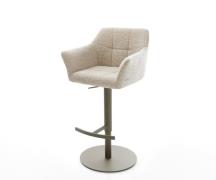 DELIFE Barstoel Yulo-Flex Zachte Geweven stof Beige Draaivoet in hoogt...