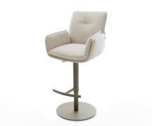 DELIFE Barstoel Nela-Flex Zachte Geweven stof Beige Draaivoet in hoogt...