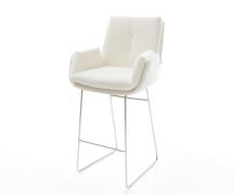 DELIFE Barstoel Clea-Flex Bouclé zacht Beige Sledeonderstel roestvrij ...