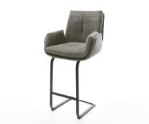 DELIFE Barstoel Clea-Flex Bouclé zacht Mud Vrijkantelframe plat metaal...